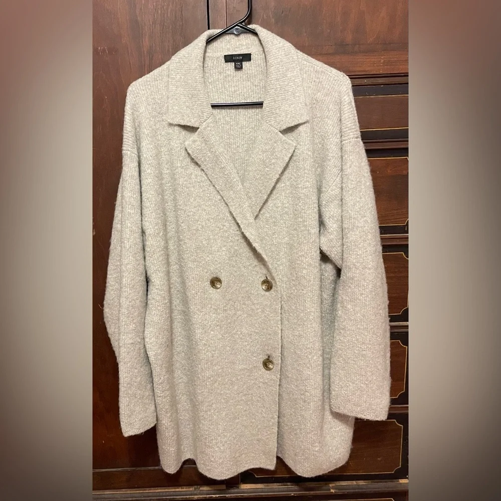 J. Crew wool-blend bouclé double-breasted sweater-blazer
